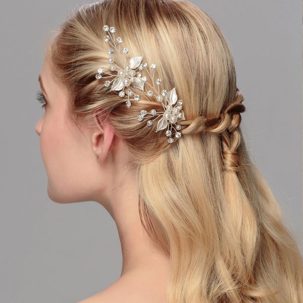 2019 Bridal Crystal Pearl Flower Hair Pins Wedding Party Pageant