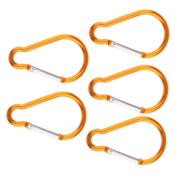 

5pcs aluminum carabiner d shape buckle keychain clip spring snap hook