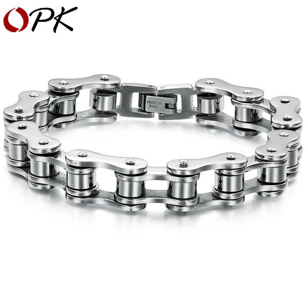 

opk new jewelry men's titanium steel bracelet punk fashion steel bracelet, Black