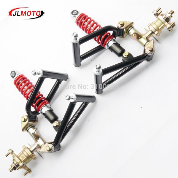 

1set suspension swing arm upper/lower a arm steering knuckle spindle with brake disc 4 stud wheel hub fit for buggy atv utv part