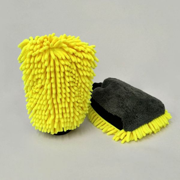 

car wash microfiber chenille glove 4 in 1 multifunction thick car cleaning mitt