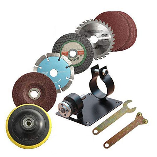 

15pcs / set ручная дрель для резки шлифовального подставка сиденья держатель установить кронштейн машины польский pad ключ установить