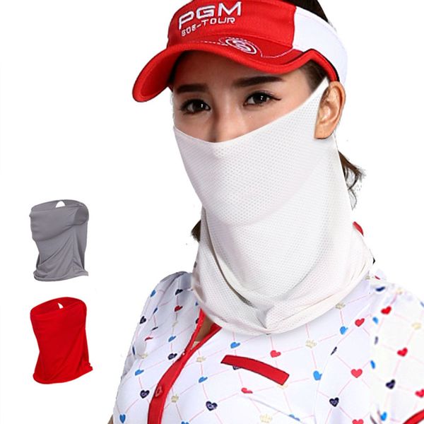 

new design lightweight cool ice silk breathable sun protection anti-dust face mask neck scarf for golf tennis cycling hiking, Black