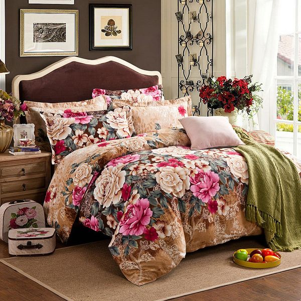 Brown Purple 100 Cotton Kids Adults Bedding Set Twin Full Queen