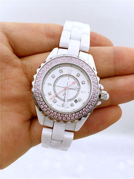 

Роскошные ГОРЯЧИЕ Леди Белый / Черный Керамические Часы Высокого Качества Кварце