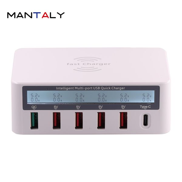 

wlx-818f fast quick usb 40w charger 4.0 mobile charging station charge dock qc3. 0 адаптер питания телефона для apple samsung huawei pl