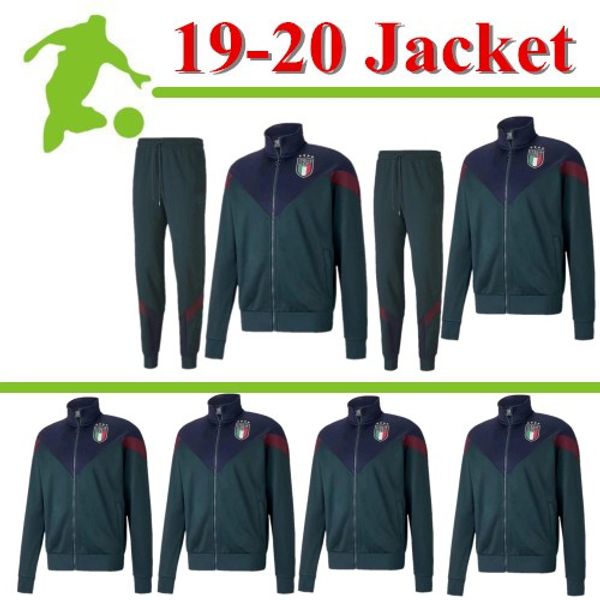 

2020 italy jacket suit italy soccer jersey 2020 long sleeve soccer tracksuit football training uniforms italian full zipper with pants, Black;red