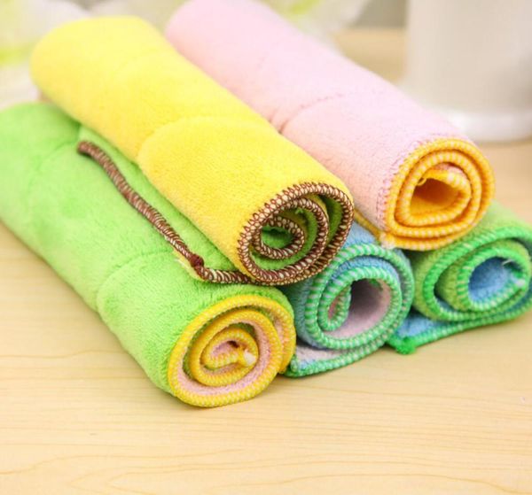 

двусторонний цвет rag сверхтонкого волокна ткани чистки впитывающие посудные полотенца super soft hand полотенца кухонные инструменты полоте, Pink;blue