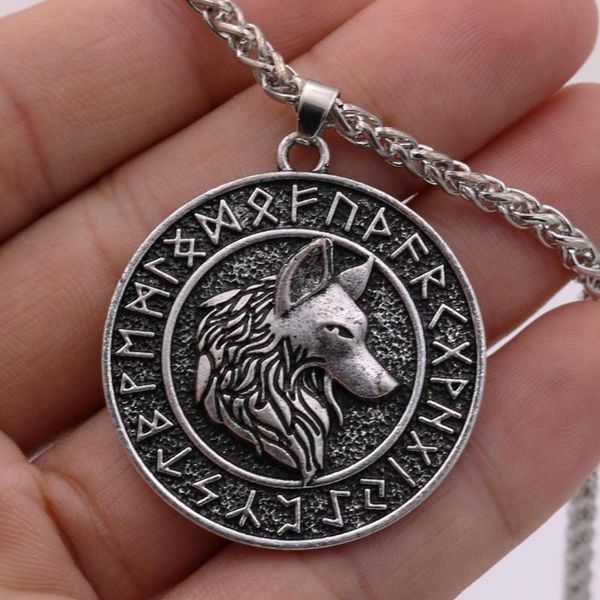 

vikings wolf pendant norse runic runes amulet and talisman jewelery viking necklace dropship suppliers 2020, Silver