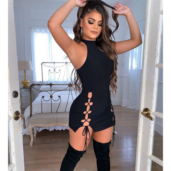 

fashion womens designer dresses for summer 20s new arrival hollow out solid color dresses women casual dresses 2 colors size s-xl, Black;gray