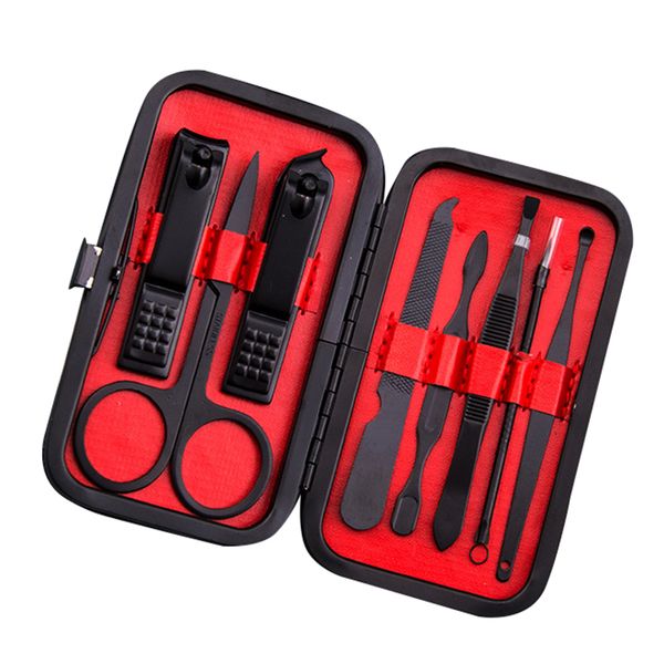 

8pcs / set new manicure nail clipper pedicure set portable travel hygiene kit stainless steel nail cutting tools