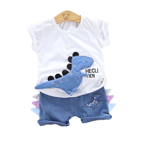 

children boys clothing sets 2020 summer baby boys clothes dinosaur t-shirt+shorts 2pcs outfits suits kids tracksuit 1 2 3 4 year, White