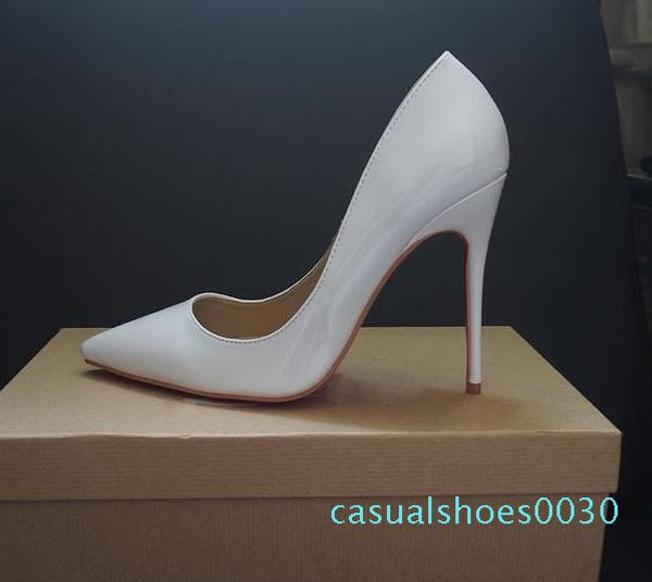 

2019 women shoes red bottoms high heels pointed toe red sole 8cm 10cm 12cm pumps come with logo dust bags wedding shoes 30c, Black