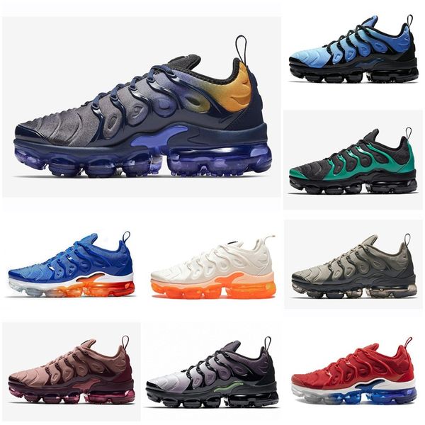 

2019 DARK STUCCO TN Plus Mens women running shoes Pure platinum black bule orange red Game Royal Grape Volt Hyper trainers Sports Sneaker