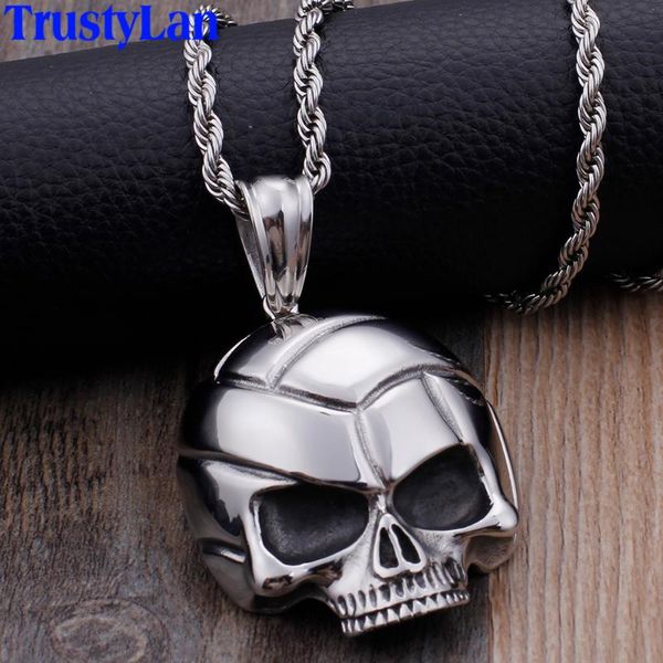 

friend unique gifts high polished stainless steel gothic skull pendants & necklaces for men and women halloween jewellery, Silver