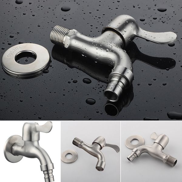

wall mount faucet tap sink basin water faucet with 1/2inch washing machine mouth stainless steel laundry bathroom