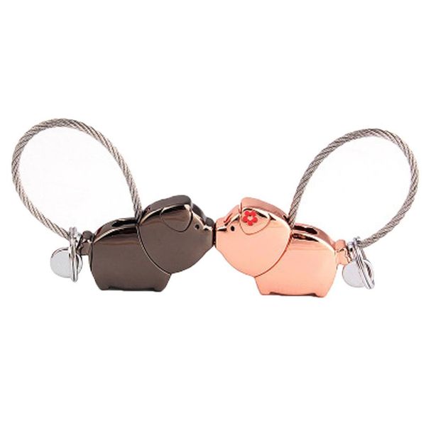 

cute kissing sweet animal charm couple keychain key ring decoration gift gift, souvenir, daily life, etc, Silver