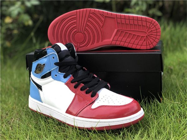 

2019 limited air high og 1 бесстрашные красно-синие мужские баскетбольные кроссовки unc chicago лакированная кожа ck5666-100 аутентичные спо, White;red