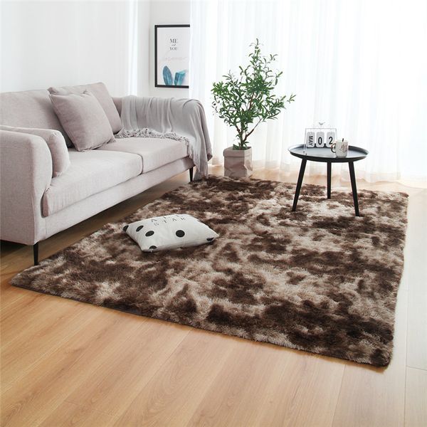 

grey gradient tie dyeing plush soft carpets anti-slip floor mats bedroom water absorption carpet rugs for living room a001d