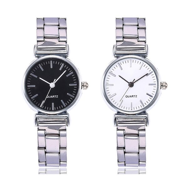 

women alloy steel belt wrist watches simple casual analog quartz watch steel belt temperament watch montre homme, Slivery;brown