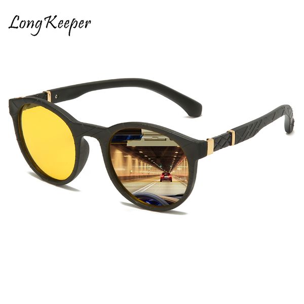 

fashion driver's glasses night vision polarized men glasses round yellow lens driving sunglasses man eyewear, White;black