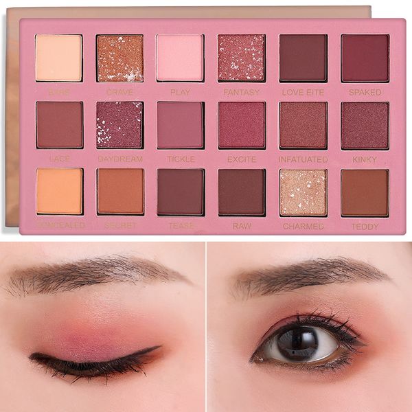 

18 color eye shadow desert rose pearlescent matte disk