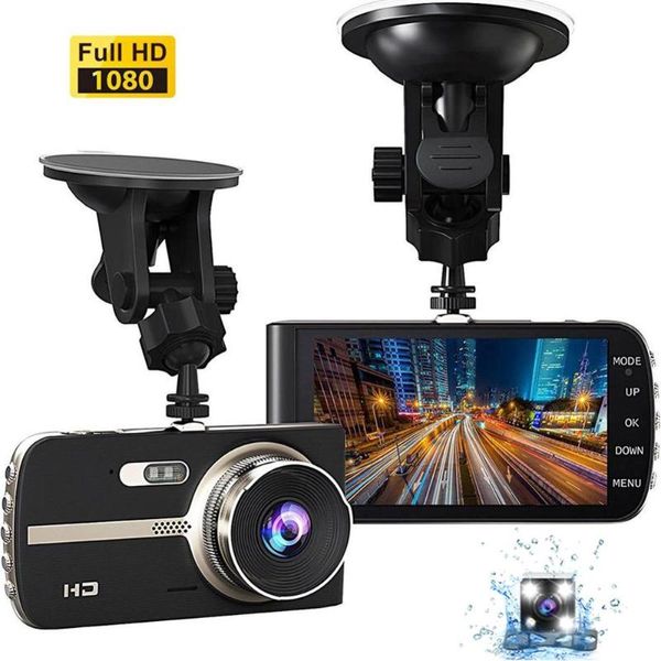

car dvr dvrs 4 inch fhd 1080p camera dual lens night vision g-sensor rear view auto registrator dash cam video recorder dashcam