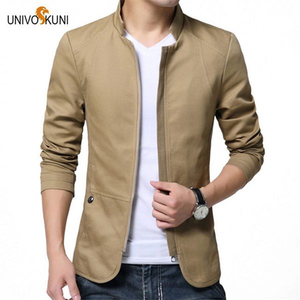 

univos kuni spring and autumn men's washed jacket stand collar solid color jacket korean slim fit male men's casual h220, Black;brown