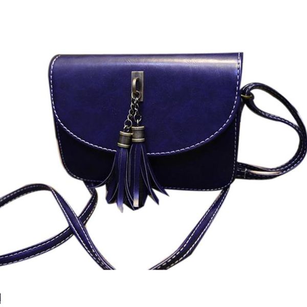 

2020 women leather tassels square bag small solid color crossbody women handbag satchel one-shoulder messenger bag cartera mujer