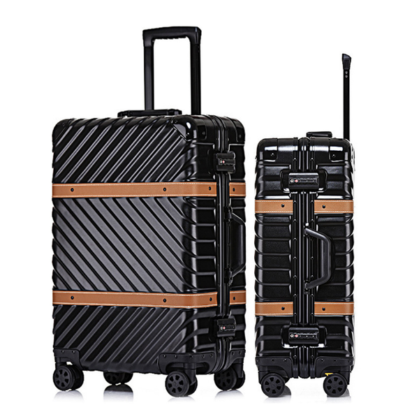 

fashionable full+aluminum+luggage rigid suitcase aluminum suitcase black