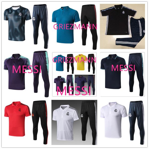 

19 new psg real madrid MESSI GRIEZMANN soccer polo tracksuit football Survetement training suit 19 20 football Polo