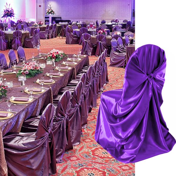 

1 pcs self tie satin chair cover wedding banquet l party decoration product supplies 110cm*140cm