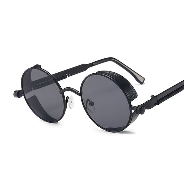 

classic gothic steampunk sunglasses women brand vintage round metal frame sun glasses female male uv400, White;black