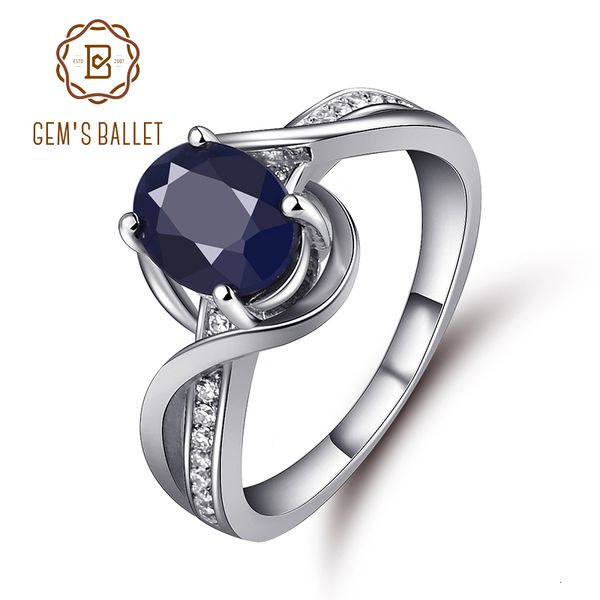 

gem's ballet 1.66ct oval natural sapphire gemstone engagement rings 925 sterling silver fine jewelry for women drop shipping cj191205, Slivery;golden