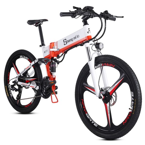 

26 inch folding electric mountain bike bicycle off-road ebike electric bicycle bike ebike, Silver;blue