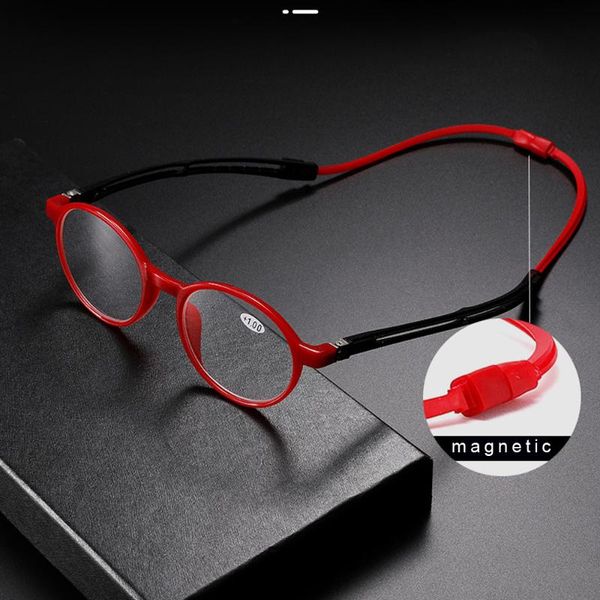 

tr90 readers reading glasses men women magnet portable diopter hanging neck 1.0 1.5 2.0 2.5 3.0 3.5, White;black