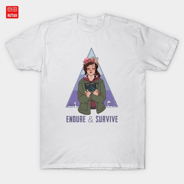 

men's t-shirts endure&survive t-shirt the last of us ellie, White;black