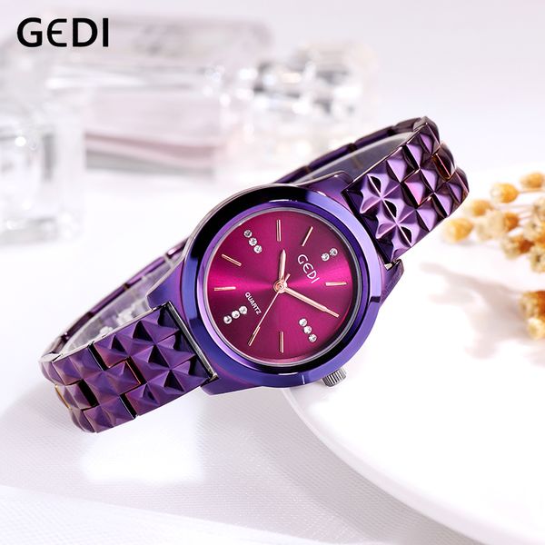 

gedi women's rose gold watch women watches ladies woman bracelet watch for women female clock wristwatch, Slivery;brown