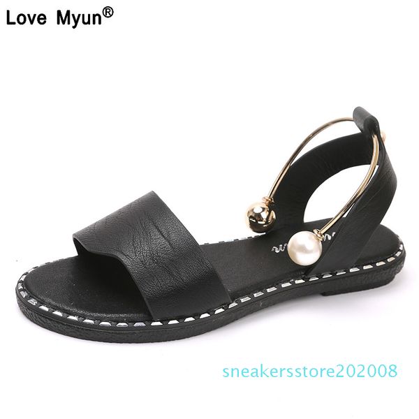 

women sandals 2018 summer gladiator sandals soft leather sandal shoes women ladies flip flop flats heel sandalia plataformalll l14, Black