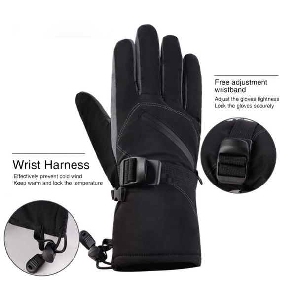 

cold protection warm and slippery thickening winter skiing outdoor sports gloves windproof waterproof membrane, Blue;gray