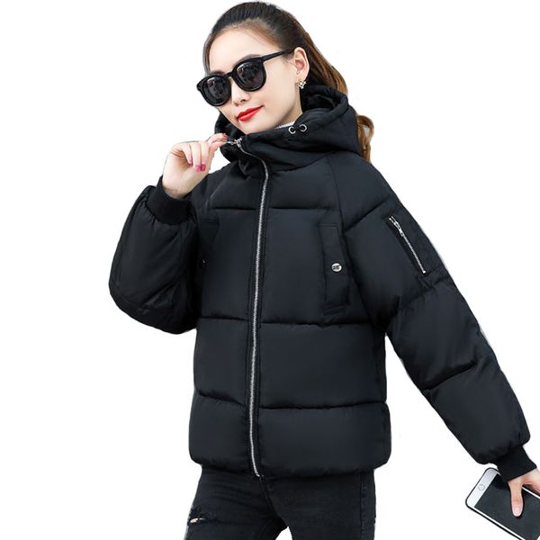 

new arrival cotton padded women winter jacket fashion hooded short coats korean style casaco feminina inverno mujer, Black;brown