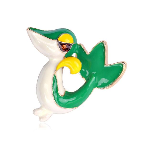 

cartoon green small dinosaur brooch alloy oil dripping animal brooch, Gray
