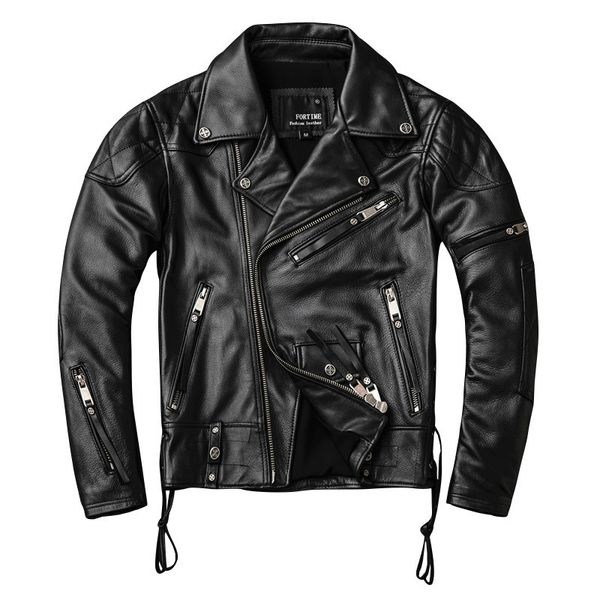 

2020 black men american motorcycle leather jacket plus size xxxxl genuine cowhide autumn slim fit biker's coat ing