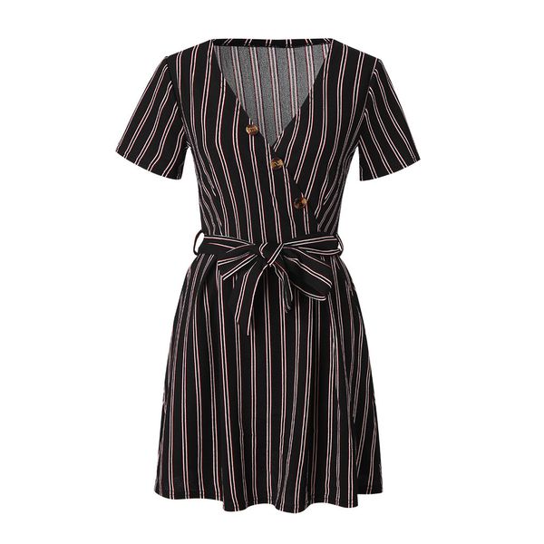 

bodycon slim vintage women short sleeve fashion stripe vintage flare party night dress dresses woman party night, Black;gray