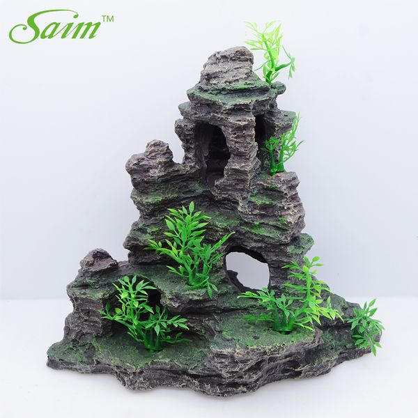 

saim aquarium decoration for fish tank resin ornaments acuario decorative rockery accessories aquarium cave stone fish decor