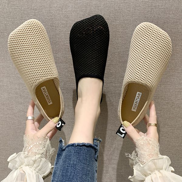 

summer shoes ladies round toe all-match slip-on casual female sneakers women's moccasins modis shallow mouth flats 2020 new, Black
