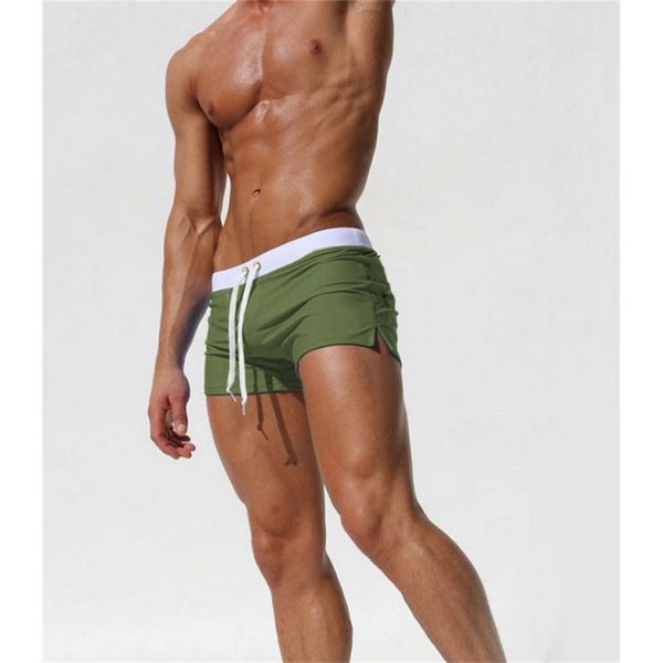 

men fashion swimwear 2020 designer swimming trunks mens solid color back pocket swim briefs boxers mens breathable quick-drying swimwear hot