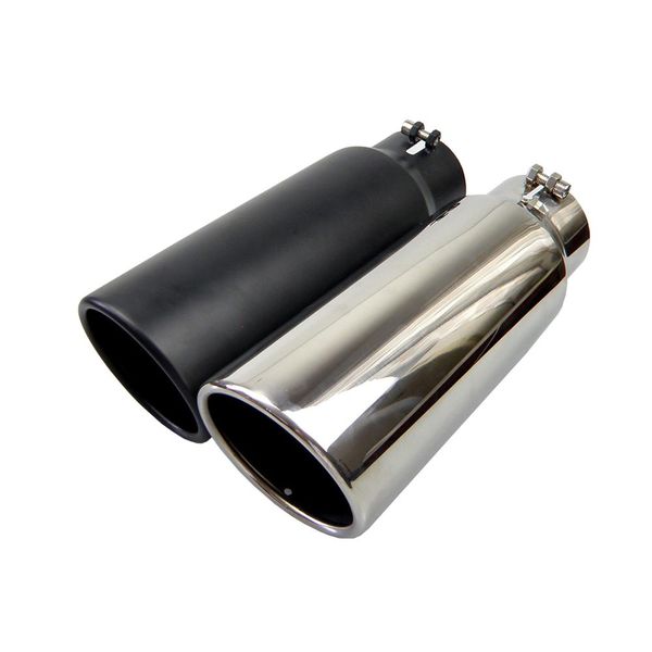 

car universal bolt-on stainless steel diesel exhaust muffler tip black or siliver color rolled end angle cut tail pipe trim