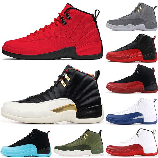 

basketball shoes 12 12s red wings cny university blue flu game ov white black wolf grey mens athletic sports sneakers 7-12