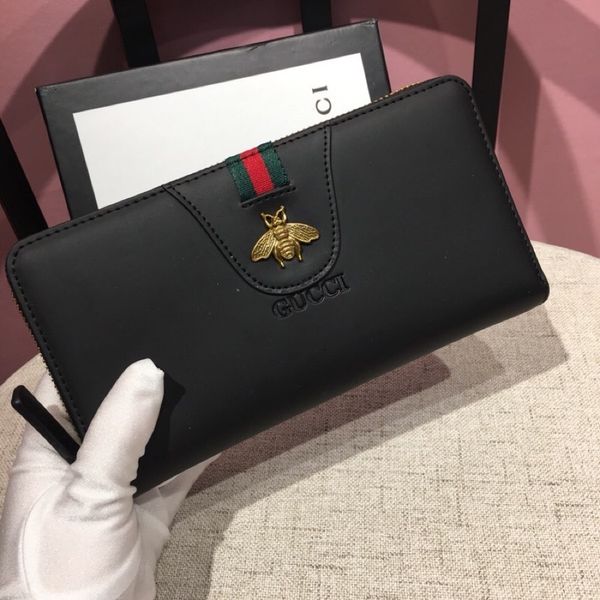 

latest men's handbag business fashion leather zipper clutch bag simple little bee patternyunhui05, Black